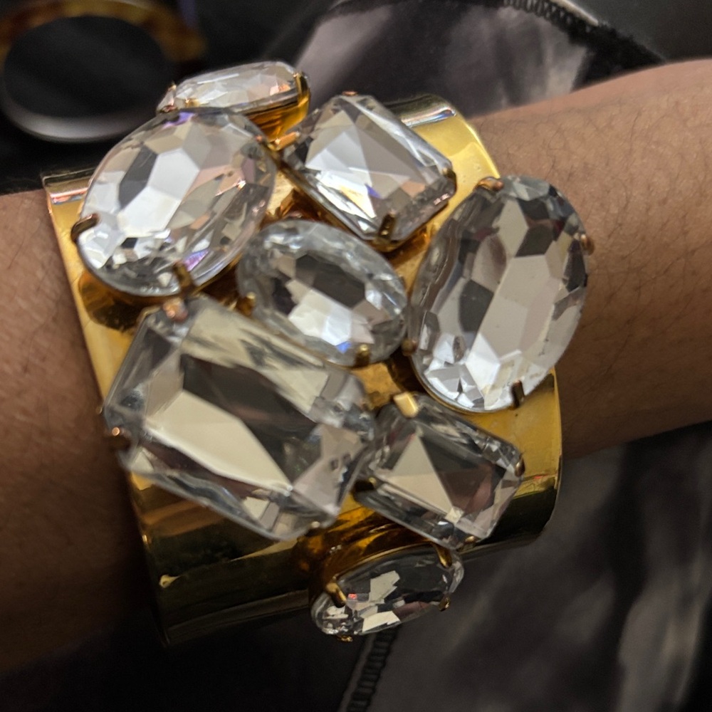 Gold and Crystal Statement Cuff Bracelet